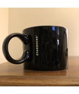 Classic Black 12oz Mug White Starbucks Lettering 2017 Coffee Tea Cup Nice! - £6.75 GBP