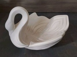 Ceramic Bisque Ready to Paint Holland Mold Swan Ring Trinket Dish 6x4.25 - £17.88 GBP