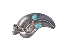 Miguel Martinez Rancho Alegre Sterling silver turquoise Chile pin - £67.11 GBP