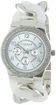 NEW Akribos XXIV AK562WT Womens Multi-Function Crystal Accent Resin White Watch - £25.28 GBP