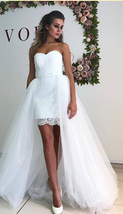 White Tulle Wedding Dress Strapless Lace Women Bridal Gowns - $149.90