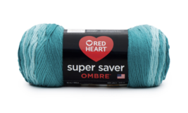Red Heart Super Saver Ombre Yarn, Deep Teal, 10 Oz. - £12.49 GBP