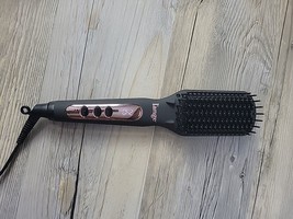 L’ange Le Vite Hairbrush Straightener Brush lange Black w/Rose Gold Tested - £19.09 GBP