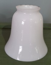 White Antique Glass Light Lamp Shade Bell  2-1/4&quot; Fitter 4 1/4&quot; High - $6.00