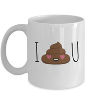 Poop Emoji Mug - Funny Poop Mug &quot;I Heart/Poop U Coffee Emoji Mug&quot; Funny Mugs Wit - £12.02 GBP