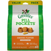 Greenies Pill Pockets for Capsules Cheese 1ea/60 ct, 15.8 oz - £25.49 GBP