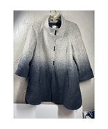 Nordstrom Wool Blend Black Gray Swing Jacket Coat Lined 3/4 Sleeve Women... - $87.95
