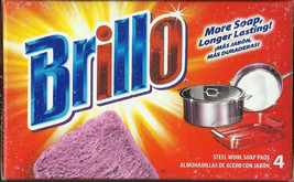 1 BOX of 4 Brillo Steel Wool Original Soap pads for pots pans cookware s... - £12.69 GBP