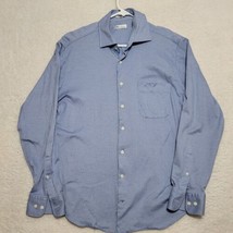 Peter Millar Mens Shirt Size L Large Button Up Blue Long Sleeve Casual - $18.59