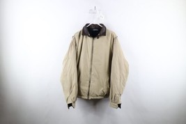Vintage 90s Nautica Mens Large Reversible Leather Collar Fleece Bomber Jacket - £54.26 GBP