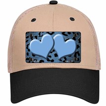 Light Blue Black Cheetah Hearts Oil Rubbed Novelty Khaki Mesh License Plate Hat - £23.31 GBP