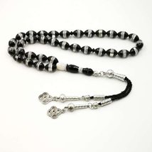 Resin Tasbih turkish design black and white 33 Beads Gift for Ramadan tesbih bra - £18.73 GBP