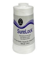 Coats Surelock Overlock Thread White 3,000 yd - Natural, 100% Spun Polye... - £13.86 GBP