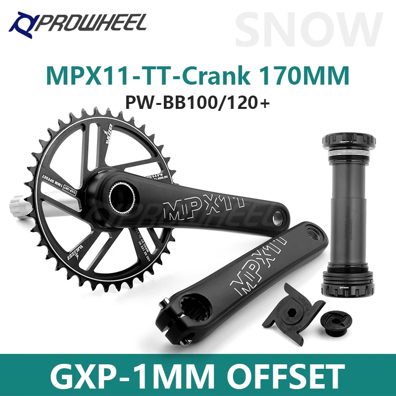 Prowheel snow bike crankset 170mm 30 32 34 36 38 40 42t chainring 1 3 6 thumb200