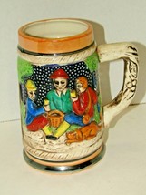 Vintage Lusterware Made In Japan Clover Ceramic Beer Stein Mug Cup Hand Painted  - £10.89 GBP