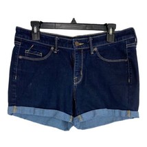 Mossimo Womens Shorts Size 10 Mid Rise Midi Cuffed Dark Wash 4&quot; Inseam P... - £16.20 GBP