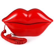 Red Mouth Telephone, Wired Novelty Cute Sexy Lip Phone, Real Corded Lip Shaped L - £26.72 GBP