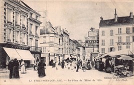La Ferte Sous Jouarre France~La Place De L&#39;hotel De Ville~Photo Postcard - £6.97 GBP
