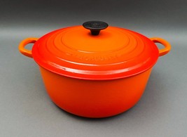 Le Creuset France #26 Flame Orange Enameled Cast Iron 5.5 Qt Dutch Oven With Lid - $299.99