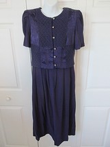 MISS DORBY Vintage Faux 2pc Modest Praire Long Dress Purple Tie Back Sz ... - £27.83 GBP