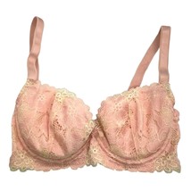 Bradelis New York Women&#39;s Push-Up Plunge Bra 32D Pink Lace - £24.55 GBP