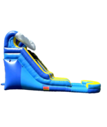 Inflatable Water Slide 15 Ft Blue Tsunami Wave WITH Blower 1.5 HP Bounce... - $1,795.00