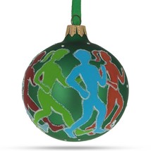 I Love Running Glass Ball Christmas Ornament 3.25 Inches - £28.78 GBP