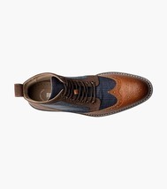 Stacy Adams Finnegan Wingtip Lace-Up Boot Cognac with Navy 25427-470 image 4