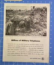Vintage Print Ad Bell Telephone System American Mortar Crew Wartime 13.5 x 10.5&quot; - $15.67