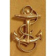 Vintage 1/20 10K Gold Filled Military Navy Anchor Gold-tone Pin - £12.76 GBP
