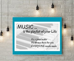 Inspirational Music Quote Wall Art Poster Home Decor for Musicians &amp; Music Fans - £2.35 GBP
