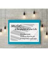Inspirational Music Quote Wall Art Poster Home Decor for Musicians &amp; Mus... - £2.35 GBP