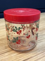 Vintage Unbranded Christmas Bears Jar Xmas Holly Candy Cane KG JD - $14.85