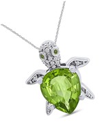 Turtle Pendant Necklace in 14k White Gold Over Sterling - £144.16 GBP