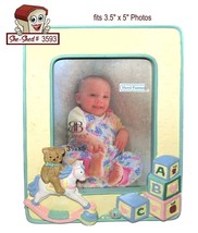 Burnes Baby Theme Resin Frame 3D handpainted Free Standing fits 3.5x5 pictures - £15.94 GBP