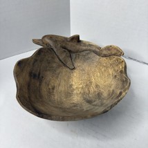 Hand Carved Dolphin Decoraive Wooden Bowl Unique Home Decor Table Bowl - $28.05