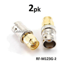 2-Pack Bnc Female To Gold-Plated Sma Male Plug Coaxial Rf Adapter, Rf-M1... - $18.99