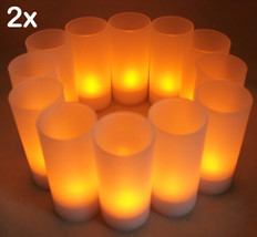New Set of 24 Rechargeable Electric Tea Light LED Candles with Frosted V... - £70.61 GBP