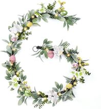 6ft Lighted Easter Garland with Pastel Eggs &amp; Daisy Flowers - Whimsical ... - $109.84