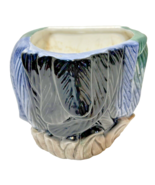 Vintage 1997 Cracker Barrell Ceramic Feathers Planter 5 x 4.5 x 4.75&quot; - £10.73 GBP