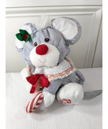 Vintage Puffalumps Christmas Mouse Plush Candy Cane Fisher Price 1987 Gr... - $24.61 CAD