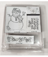 Stampin Up Stitched Snowman Christmas Holly Snowflakes Sentiment Foam Ru... - $5.89