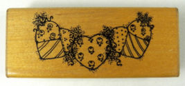 String of Hearts &amp; Flowers Valentine Rubber Stamp P134 DOTS CTMH 3 x 1.75&quot; - £1.95 GBP