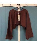 Nigama Sol burgundy crop kimono sweatshirt 100% cotton oversized XS - $1,358.05 MXN