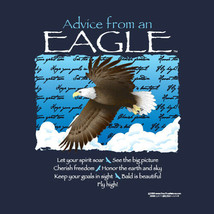 Eagle T shirt S M 2XL Advice From Navy Bird Wildlife NWT Blue Organic Co... - £17.47 GBP