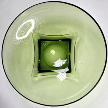 Vintage Hazel Atlas Colony Square base Bowl Olive Green textured Glass 1... - $21.99