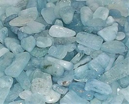 AQUAMARINE Mini Gemstone Chips - Candlemaking Orgonite Wicca Roller Crys... - $7.09+