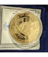 Firefighter Leather Helmet Gold Plated Coin Symbol Bravery American Mint... - $79.16