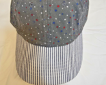 Infinity Headwear Ladies Baseball Cap Hat Gray W Stars &amp; Blue Stripes NEW - $14.50