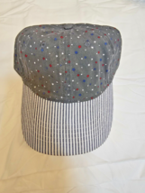 Infinity Headwear Ladies Baseball Cap Hat Gray W Stars &amp; Blue Stripes NEW - $14.50